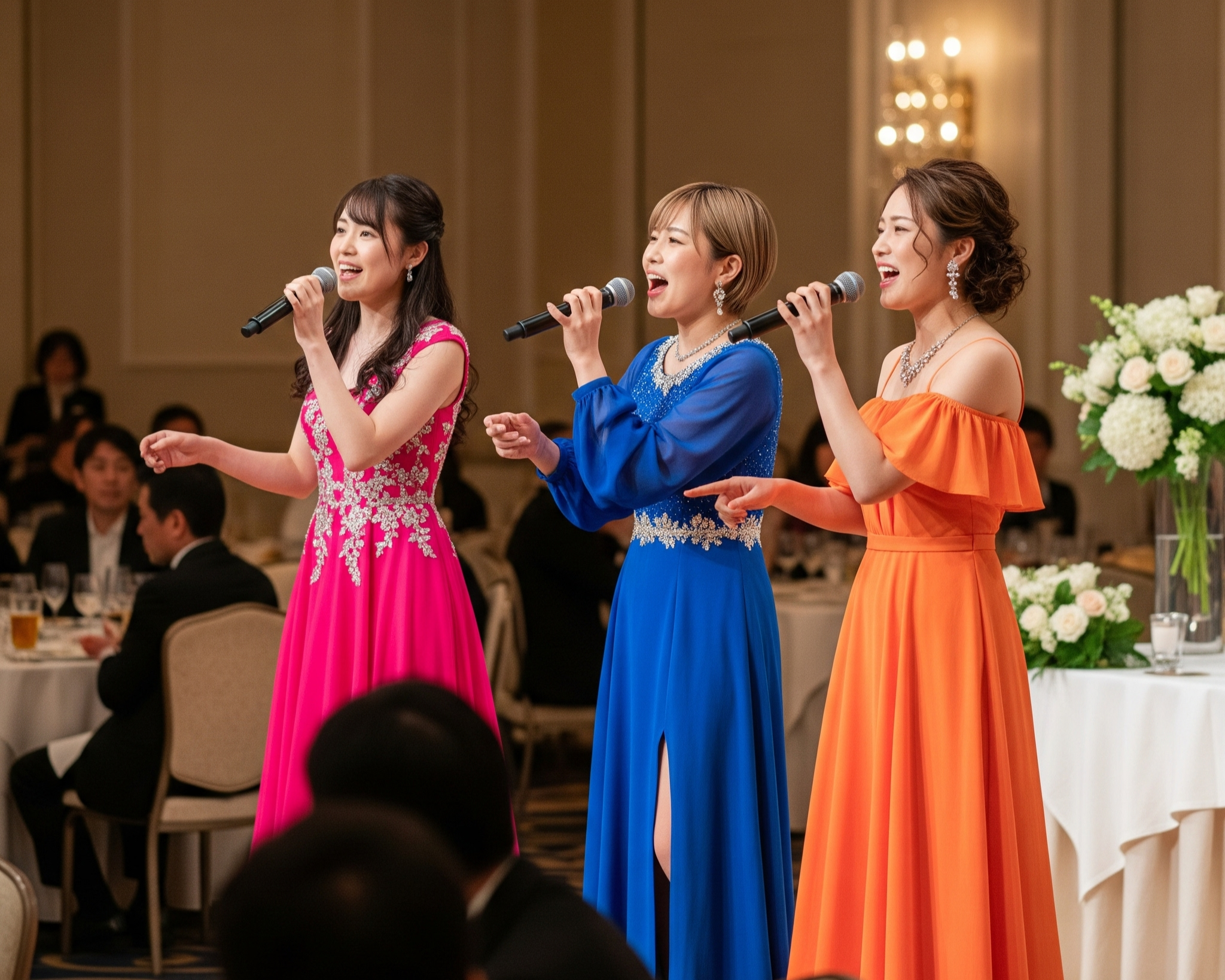 シンガー3名の演奏風景